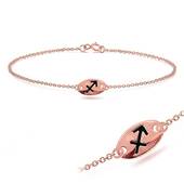 Rose Gold Plated Sagittarius Silver Bracelet BRS-141-RO-GP